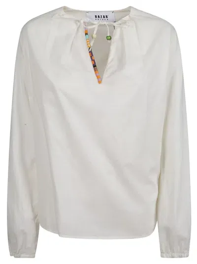 Bazar Deluxe V-neck Blouse In Cream