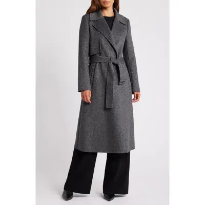 Bcbg Belted Trench Coat In Charcoal Twill