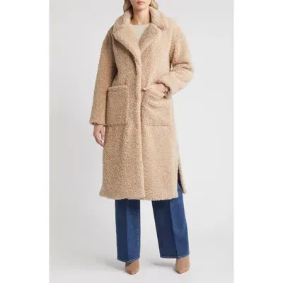 Bcbg Faux Shearling Teddy Coat In Oatmeal