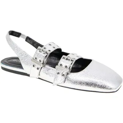 Bcbg Hendo Slingback Flat In Silver