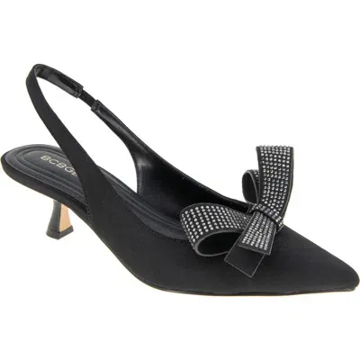 Bcbg Kasti Slingback Pointed Toe Kitten Heel Pump In Black