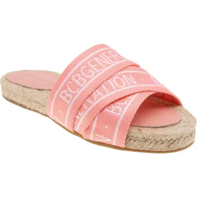 Bcbg Maya Slide Sandal In Chintz Rose/white Fabric