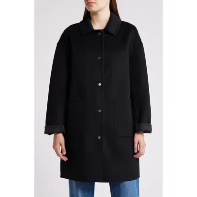 Bcbg Reversible Wool Blend Barn Jacket In Black Charcoal