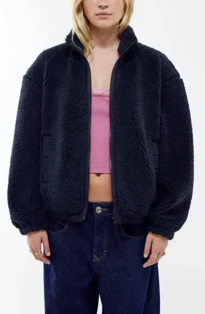 Bdg Urban Outfitters Boxy Fleece Jacket In Black