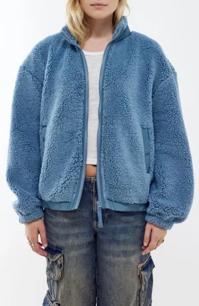 Bdg Urban Outfitters Boxy Fleece Jacket In Blue