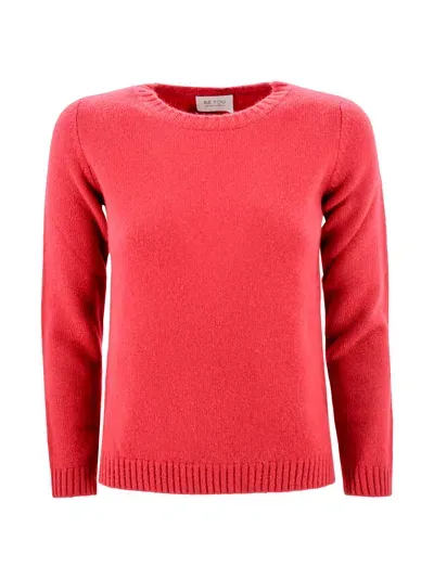 Be You Nuvola Cropped Be Snug Roundneck In Red