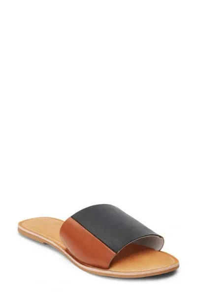 Beach By Matisse Bonfire Slide Sandal In Tan/black