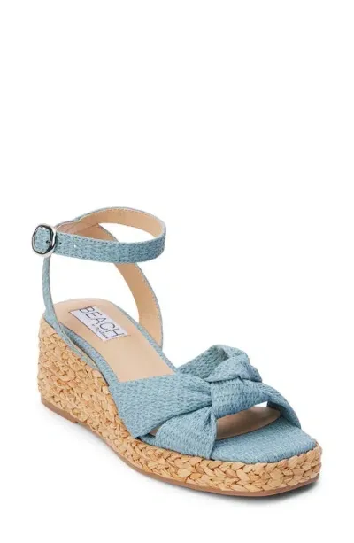 Beach By Matisse Ibiza Ankle Strap Platform Wedge Sandal In Denim