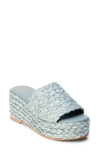 Beach By Matisse Peony Platform Wedge Sandal In Slate Blue