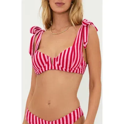 Beach Riot Blair Stripe Underwire Terry Bikini Top In Candy Cane Stripes