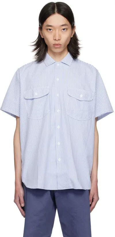 Beams Blue Work Shirt In Blue75