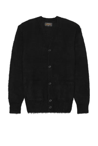 Beams Cardigan Stretch Mohair In Black