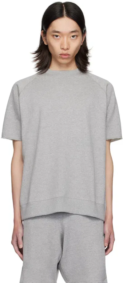 Beams Gray Cut-off T-shirt In Grey15