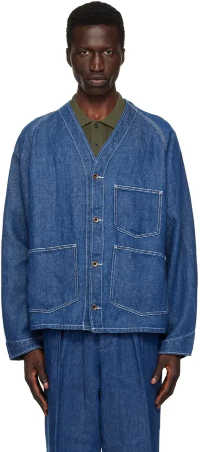 Beams Indigo Engineer Denim Jacket In Indigo78