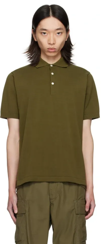 Beams Khaki 12-gauge Polo In Green65