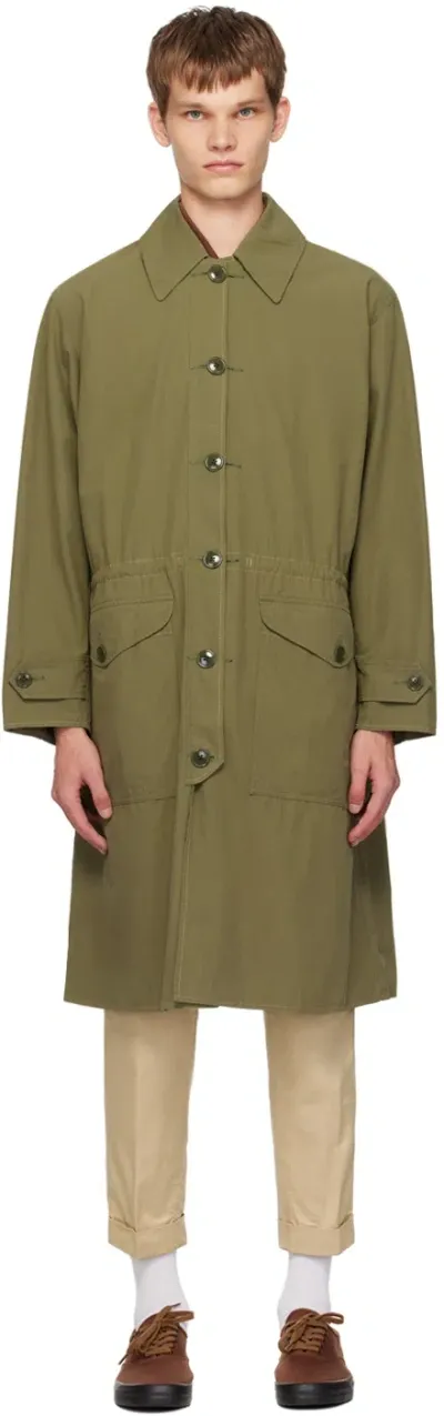 Beams Khaki Military Coat In Olive67