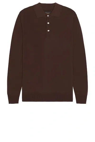 Beams Knit Polo In Brown