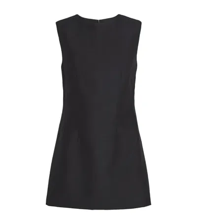 Beare Park Wool-silk Camellia Mini Dress In Black