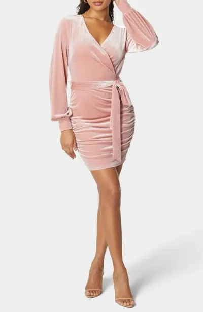 Bebe Velvet Utility Mini Dress In Pink