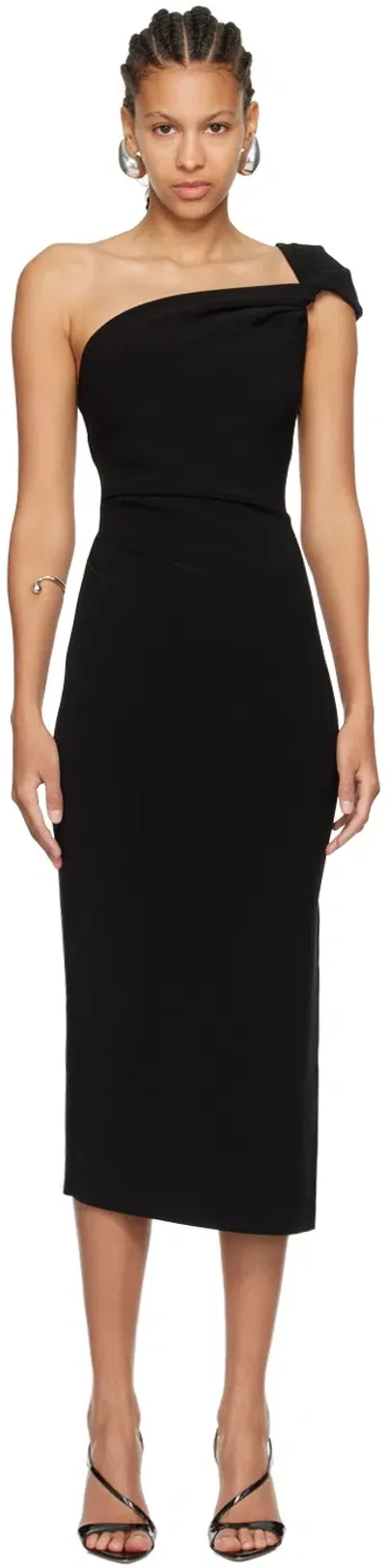 Bec & Bridge Black Elea Asym Midi Dress