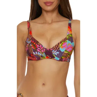 Becca Portofino Underwire Bikini Top In Burgundy Multi