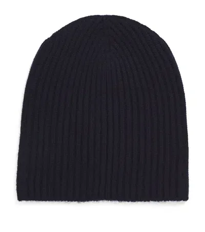 Begg X Co Cashmere Ribbed Beanie In Navy