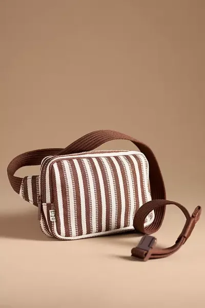 Beis Béis The Striped Belt Bag In Brown