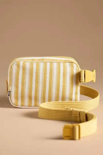 Beis Béis The Striped Belt Bag In Yellow