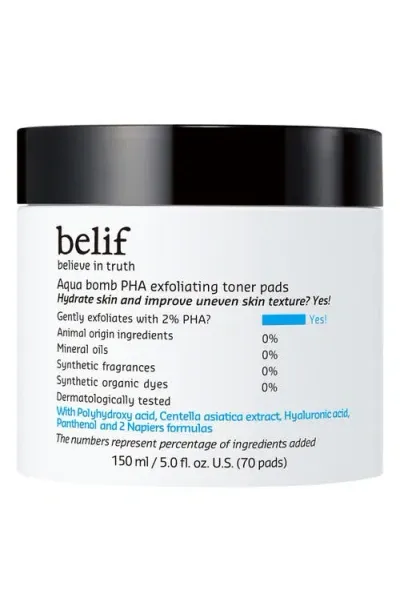 Belif Aqua Bomb Pha Exfoliating Toner Pads 5 oz / 70 Pads 5 oz / 70 Pads In No Color