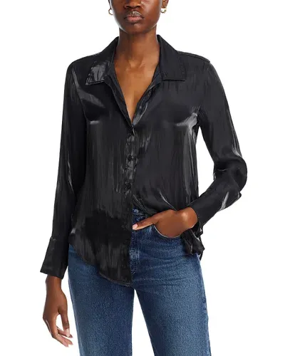 Bella Dahl Button Front Shirt In Black Shimmer