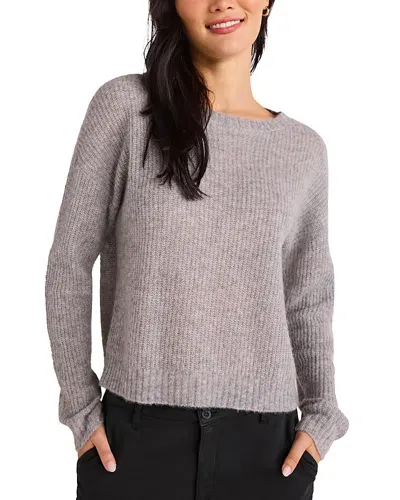 Bella Dahl Drop Shoulder Sweater In Heather Grey