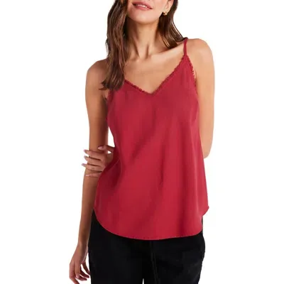 Bella Dahl Frayed Edge Camisole In Ruby Red