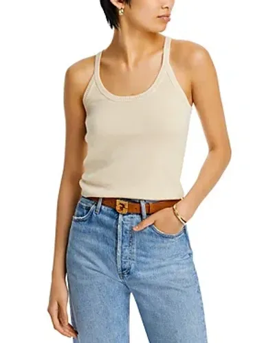 Bella Dahl Round Neck Sweater Tank Top In Seashell Sand