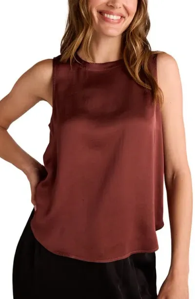 Bella Dahl Satin Tank Top In Brandy Wine