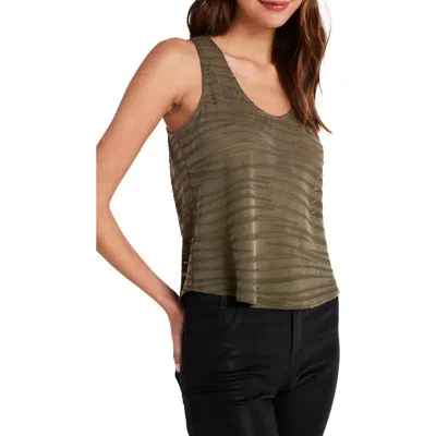 Bella Dahl Scoop Neck Tank In Olive Zebra Burnout