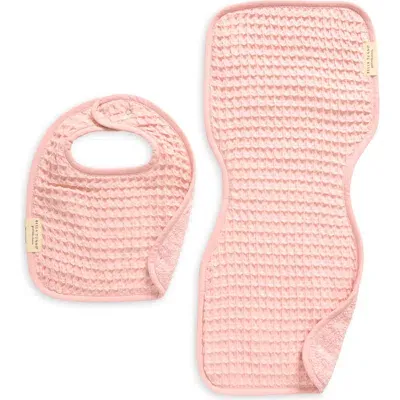 Bella Tunno Kids'  Reversible Bib & Burp Cloth Set In Pink