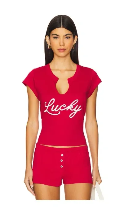 Bella Venice Lucky Tee In Red