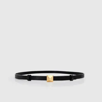 Belle & Bloom Cleopatra Pyramid Stud Leather Belt In Black