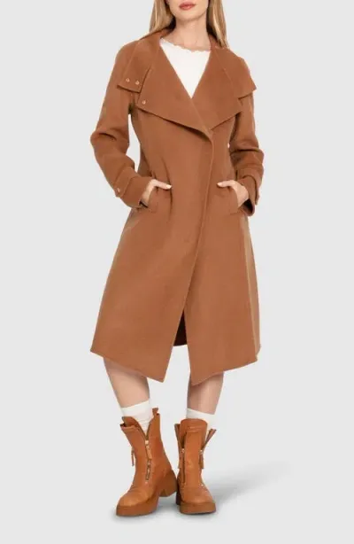 Belle & Bloom Envy Me Zipped Coat In Brown