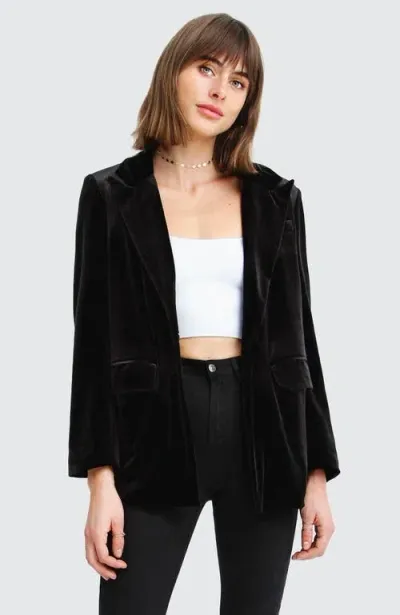 Belle & Bloom Eternity Oversized Velvet Blazer In Black