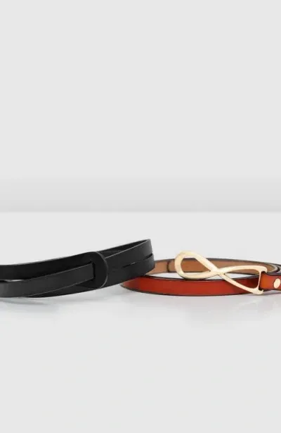 Belle & Bloom London Mood Leather Tie Belt In Brown