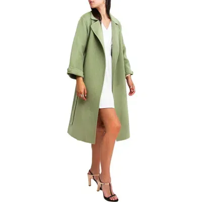 Belle & Bloom Stay Wild Wool Coat In Green