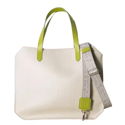 Bell'invito Ivory Tote In Green