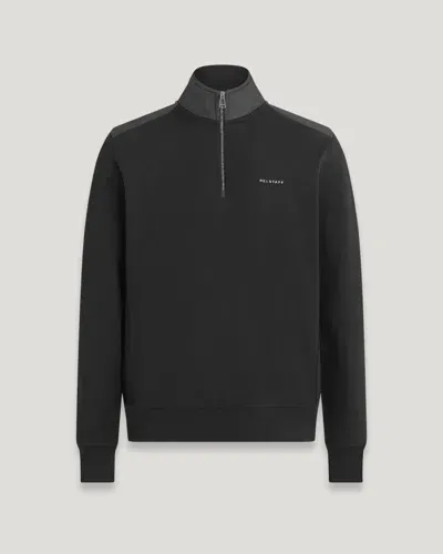 Belstaff Alloy Quarter Zip Sweatshirt In Black