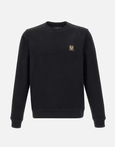 Belstaff Logo-patch Wool Sweatshirt In Black