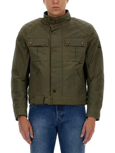 Belstaff Brooklands Motorcycle Jacket In Green