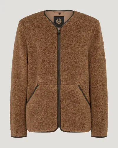 Belstaff Centenary Fleece Jacket In British Khaki