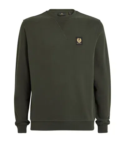 Belstaff Cotton Logo-patch Sweatshirt In Green