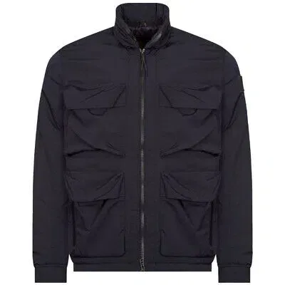 Pre-owned Belstaff Herren Bomber 103966 Navy Blue Jacke In Blau