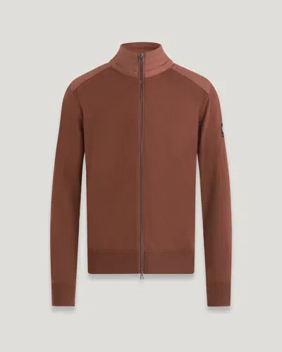 Belstaff Kelby Zip Cardigan In Brown